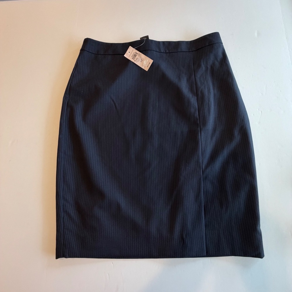 Ann Taylor Petite Navy Pinstripe Pencil Skirt Office Business Wear 6P NEW‎